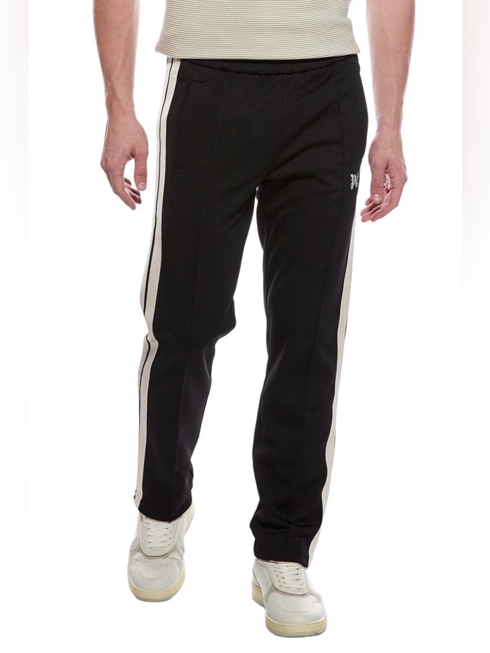 BNWT Palm Angels Track Pants - Black w/ Gold Side Stripes - Mens L